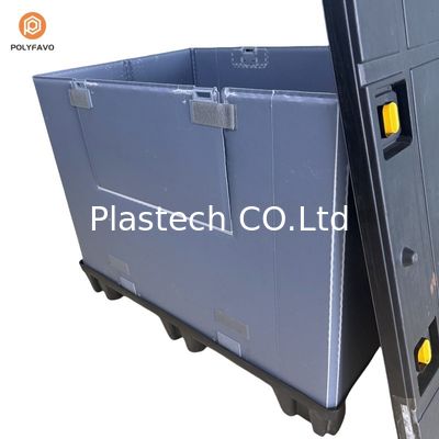 Blauwe opvouwbare plastic palletdoos met mouw voor op maat gemaakte opslag en verpakking