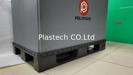 Opvouwbare palletdoos 1200x800mm PP honingraat opvouwbare container met vier kanten Fumigatie gratis retourbaar voor autofoodlogistiek