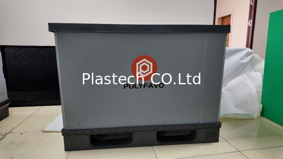 Opvouwbare palletdoos 1200x800mm PP honingraat opvouwbare container met vier kanten Fumigatie gratis retourbaar voor autofoodlogistiek