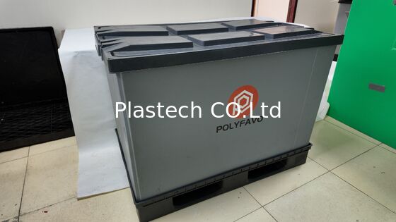 500kg Verzending Dozen Verpakking Doos 1200 * 800 * 900 mm met Deksel Inklapbare Container PolyBox
