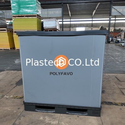  Stackable Plastic Crates for Warehouse Storage, Collapsible Pallet Container Custom Cutouts, 300kg Dynamic Load