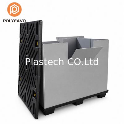 Custom Design Collapsible Crate, Plastic Pallet Container Made to Drawing, Injection Blow Molded Lid and Base 10mm 12mm