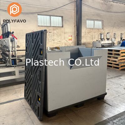 Opvouwbare kratten Aanpassing van de wanddikte, plastic vouwcontainer deksel en basis opties, 10 mm 12 mm 500 kg statische belasting