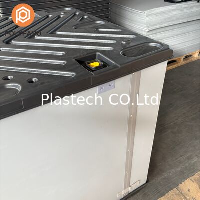 Coaming Box Twee stukken C-type, opvouwbare mouwdoos met EVA-schuimbekleding, plastic palletbasis retourbare bulkdoos