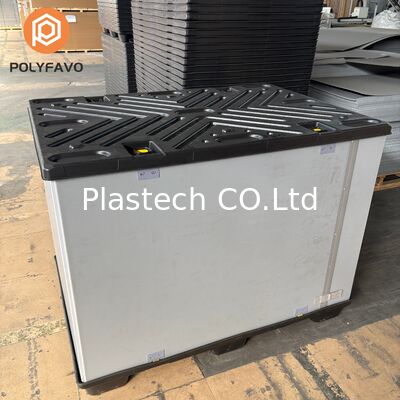 Coaming Box Twee stukken C-type, opvouwbare mouwdoos met EVA-schuimbekleding, plastic palletbasis retourbare bulkdoos