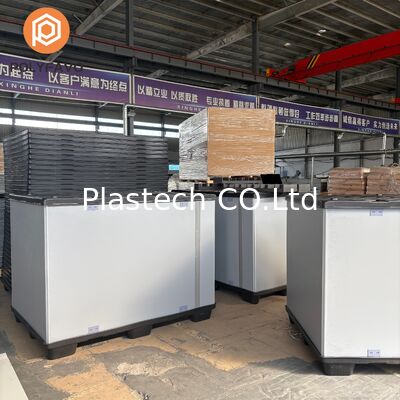 Coaming Box Twee stukken C-type, opvouwbare mouwdoos met EVA-schuimbekleding, plastic palletbasis retourbare bulkdoos