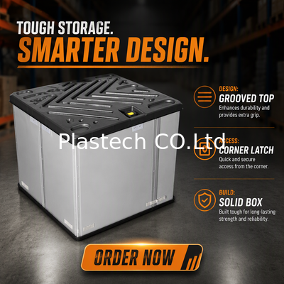 Palethoes Doos twee C-type coaming, EVA-voer binnenste bescherming opvouwbaar, herbruikbaar plastic palletbasiscontainer